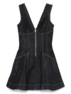 Self-portrait Navy Blue Dress With Bustier Neckline And Zip Detail