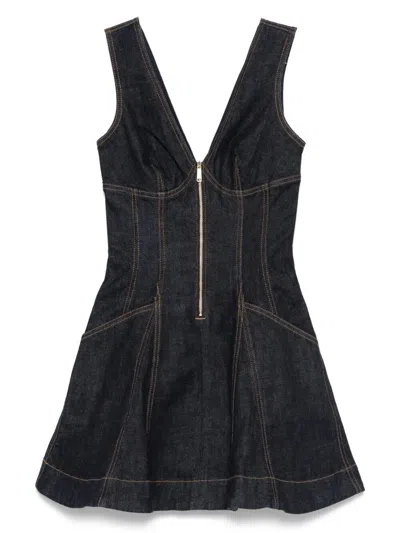 SELF-PORTRAIT DENIM MINI DRESS