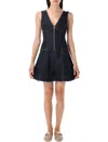 Self-portrait Navy Blue Dress With Bustier Neckline And Zip Detail In Blue