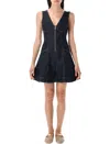 Self-portrait Navy Blue Dress With Bustier Neckline And Zip Detail In Blue