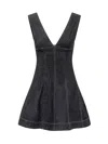 Self-portrait Navy Blue Dress With Bustier Neckline And Zip Detail