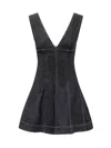Self-portrait Navy Blue Dress With Bustier Neckline And Zip Detail