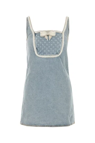 Self-portrait Self Portrait Denim Mini Dress In Blue