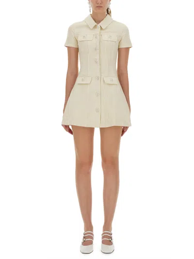 SELF-PORTRAIT DENIM MINI DRESS