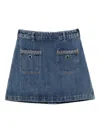 Self-portrait Braided-trim Denim Jacket In Blue