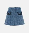 Self-portrait Light Blue Mini Skirt With Patch Pockets In Blau