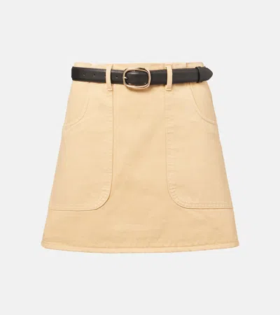 Self-portrait Denim Miniskirt In Nude