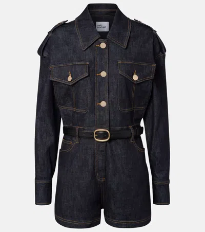 Self-portrait Denim Romper In Blue