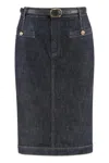 Self-portrait Indigo Denim Midi Skirt
