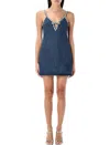 Self-portrait Denim Strappy Mini Dress