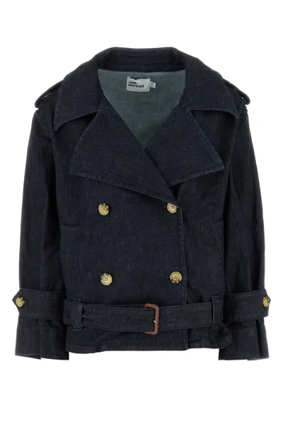 SELF-PORTRAIT DENIM TRENCH JACKET PF25831JBL BLUE