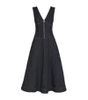 Self-portrait V-neck Denim Midi Dresses In Blue