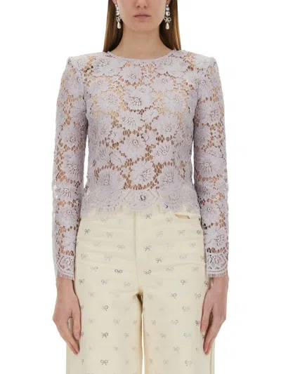 SELF-PORTRAIT DETAILED LACE TOP WITH LONG SLEEVES