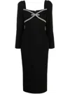 Self-portrait Diamante Bow Dress Black