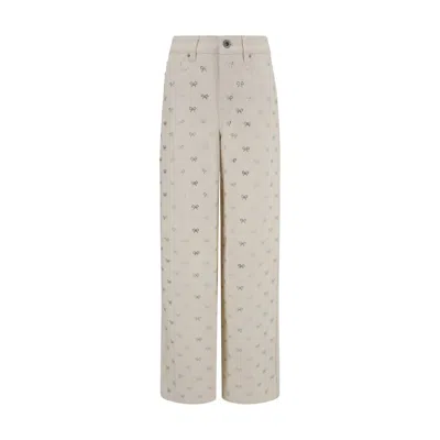 SELF-PORTRAIT DIAMANTE BOW JEANS