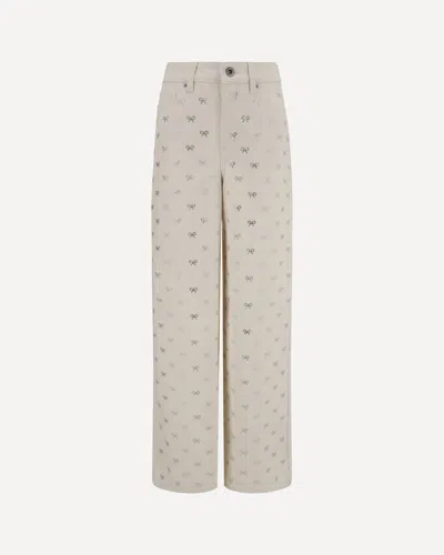 SELF-PORTRAIT DIAMANTE BOW JEANS