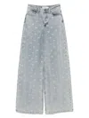 Self-portrait Crystal Embellished Denim Jeasn In Multi