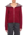 Self-portrait Oversized Collar Cardigan Jackets Bordeaux In Red