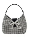 Self-portrait Silver Diamante Crescent Mini Shoulder Bag In Silver