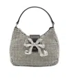 Self-portrait Silver Diamante Crescent Mini Shoulder Bag In Gray
