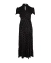 Self-portrait Diamante Crystal Embellished Midi Dress In Black Viscose In Black
