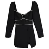 Self-portrait Diamanté-trim Mini Dress In Black Polyester In Black