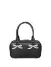 Self-portrait Distressed Black Mini Tote Bag In Black