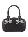 Self-portrait Distressed Black Mini Tote Bag In Black