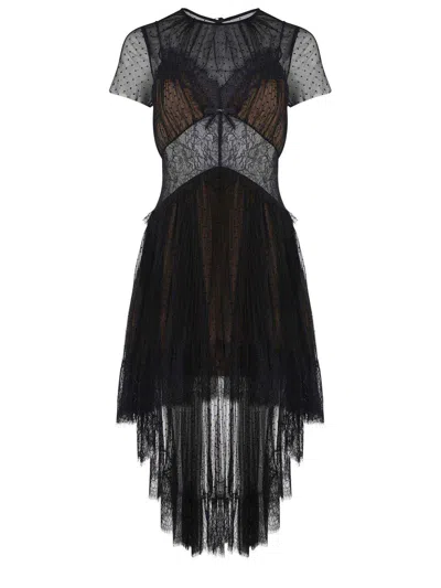Self-portrait Dot Mesh Mini Dress