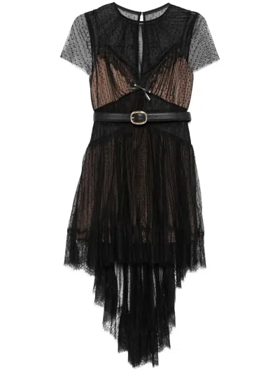 Self-portrait Self Portrait Black Dot Mesh Mini Dress | ModeSens