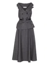 Self-portrait Grey Wool Tailored Midi Dress Clothing In Gray