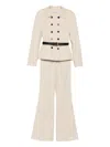 Self-portrait Double-breasted Belted Jumpsuit In Neutral
