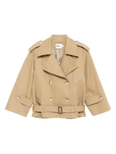 SELF-PORTRAIT SELF-PORTRAIT DOUBLE-BREASTED TRENCH JACKET WITH OVERSIZED SLEEVES