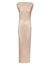 Self-portrait Silver Rhinestone Drape Maxi Dresses Silver In Neutral