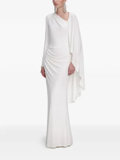 Self-portrait Draped Maxi Dress In White