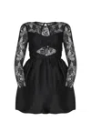 Self-portrait Dress Made Of Cotton Blend In Black