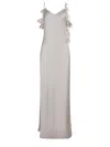 Self-portrait Lilac Satin Flower Maxi Dress Dresses Violet In Purple