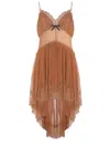 Self-portrait Self Portrait Tan Dot Mesh Mini Dress