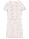 Self-portrait Pink Boucle Pearl Mini Dress