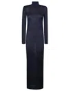 Self-portrait Ribbed Lurex Knit Turtleneck Maxi Dress