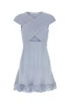 Self-portrait Self Portrait Light Blue Stretch Polyester Blend Mini Dress