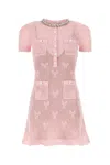 Self-portrait Self Portrait Women Pink Bow Crochet Crystal Mini Dress