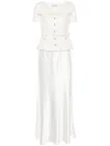 Self-portrait Tailored Belted Maxi Dress In White