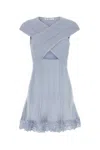 Self-portrait Self Portrait Light Blue Stretch Polyester Blend Mini Dress In Blue