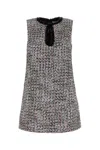 Self-portrait Mini Multicolor Dress With Cut-out In Black