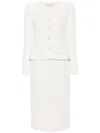 Self-portrait Faux-pearl Buttons Maxi Dress In Beige