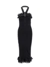Self-portrait Black Self Portrait Viscose Dress In Black
