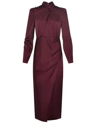 Self-portrait Dress In Burgundy