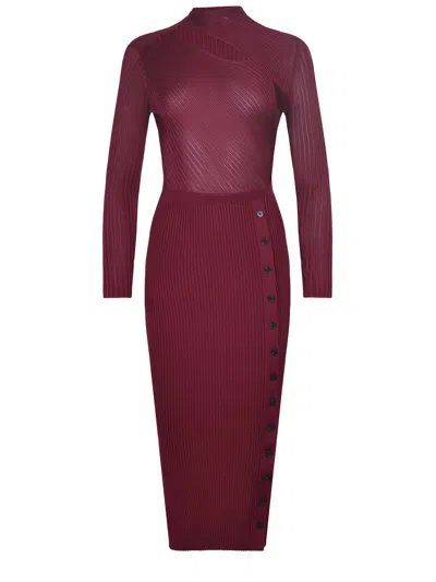 Self-portrait Dress In Burgundy