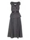 Self-portrait Grey Wool Tailored Midi Dress Clothing In Gray